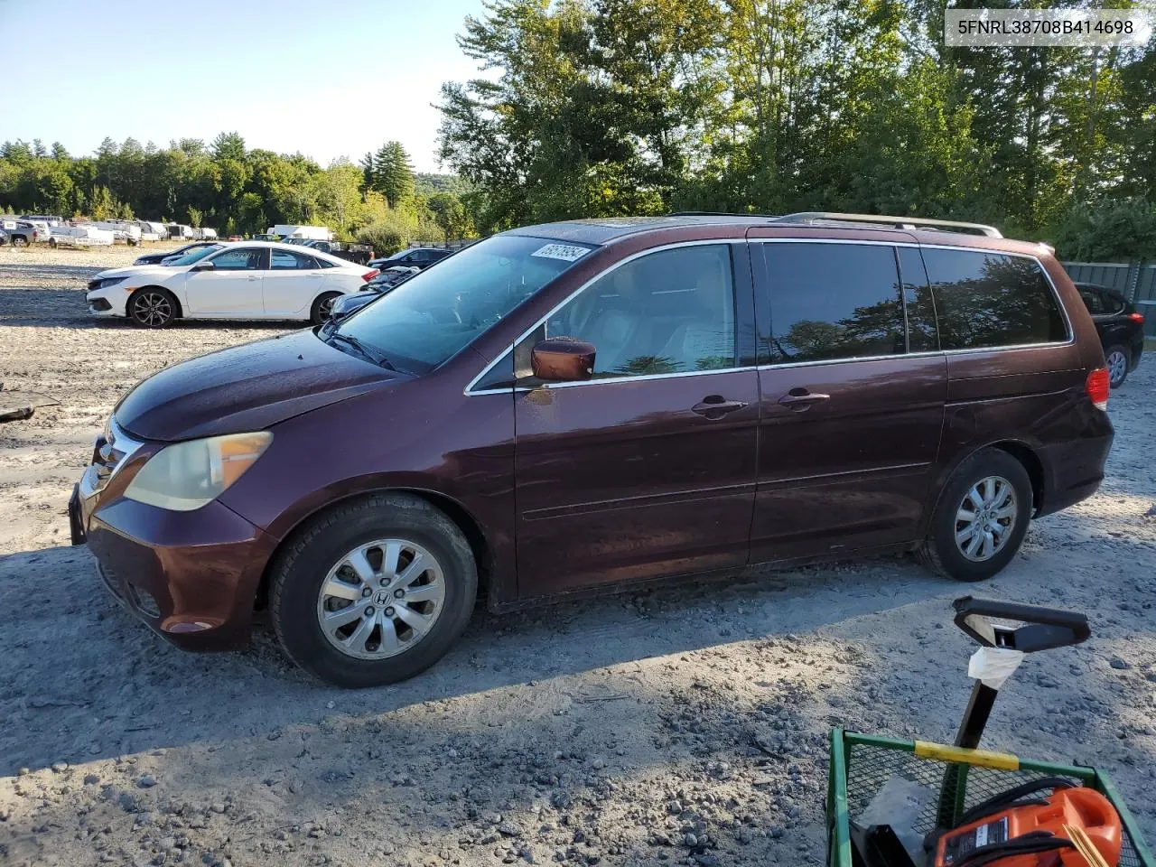 2008 Honda Odyssey Exl VIN: 5FNRL38708B414698 Lot: 69578954