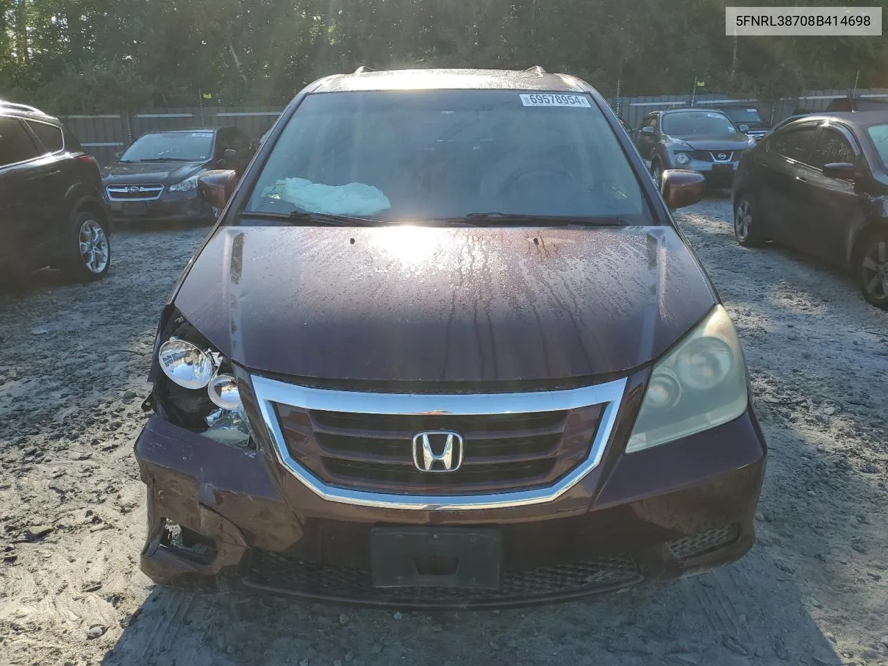 2008 Honda Odyssey Exl VIN: 5FNRL38708B414698 Lot: 69578954