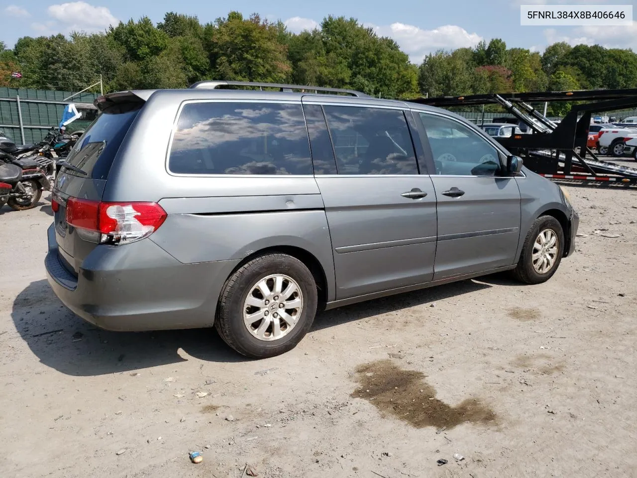 2008 Honda Odyssey Ex VIN: 5FNRL384X8B406646 Lot: 70644364