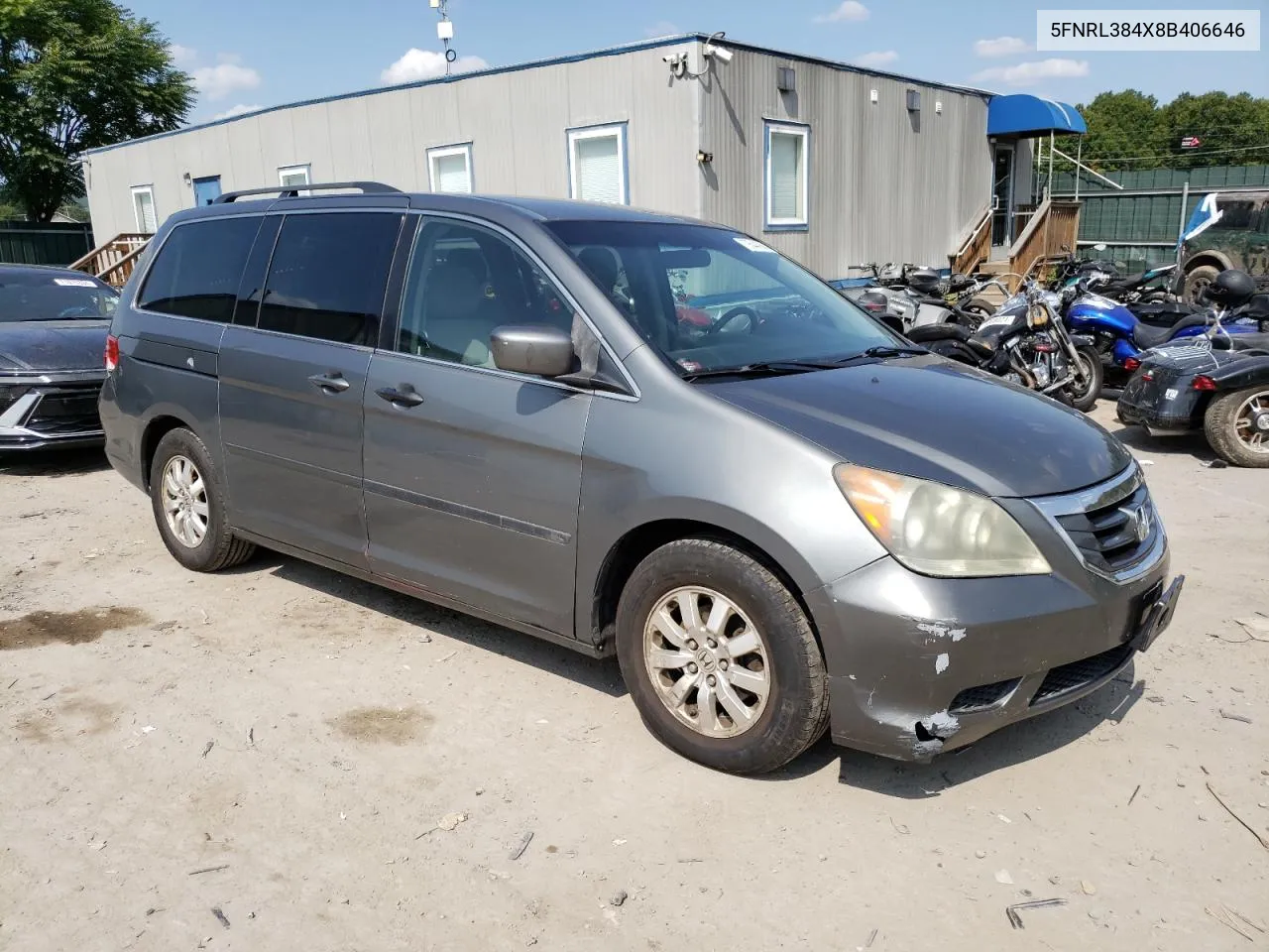 2008 Honda Odyssey Ex VIN: 5FNRL384X8B406646 Lot: 70644364