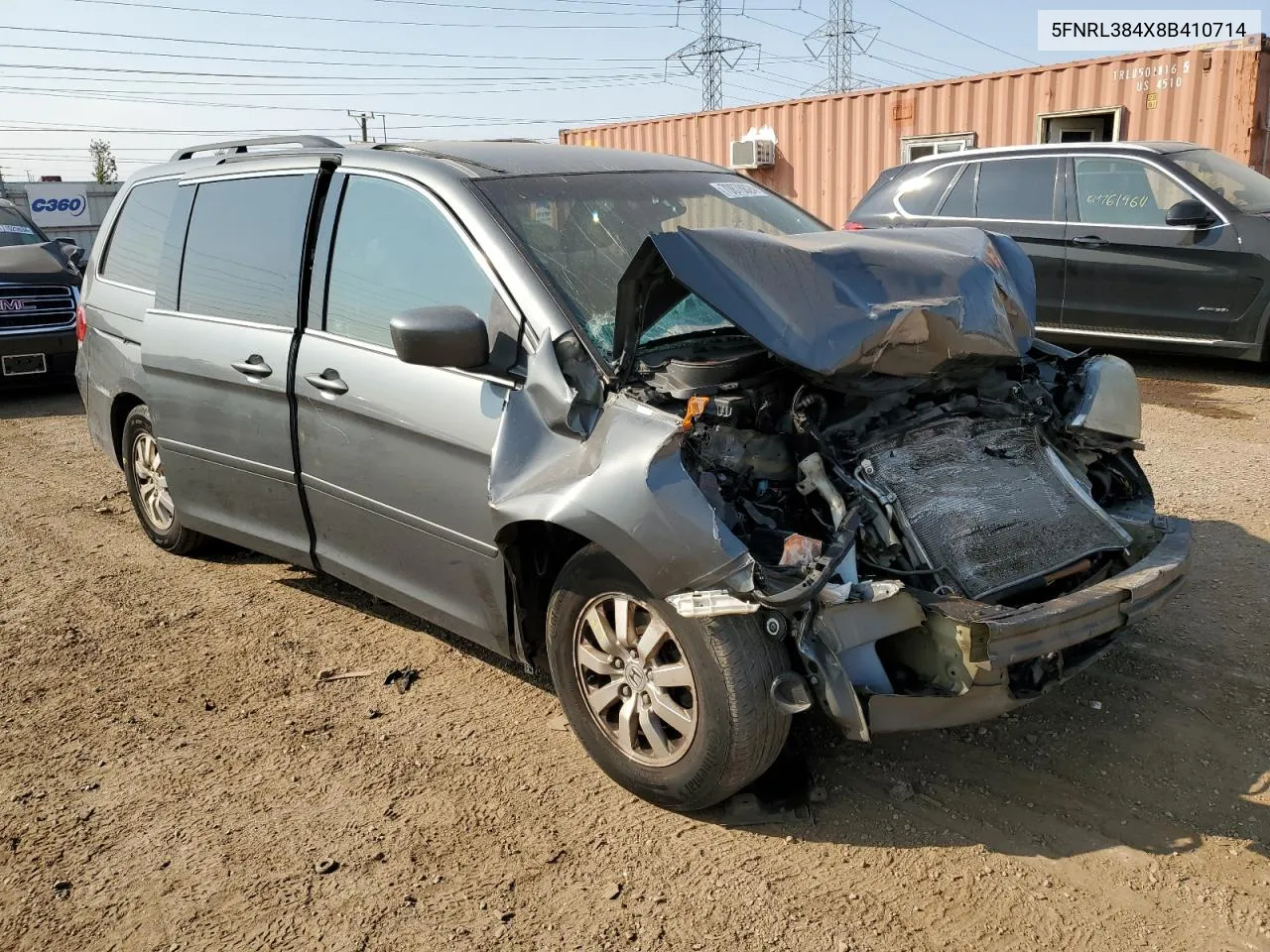 2008 Honda Odyssey Ex VIN: 5FNRL384X8B410714 Lot: 70878824