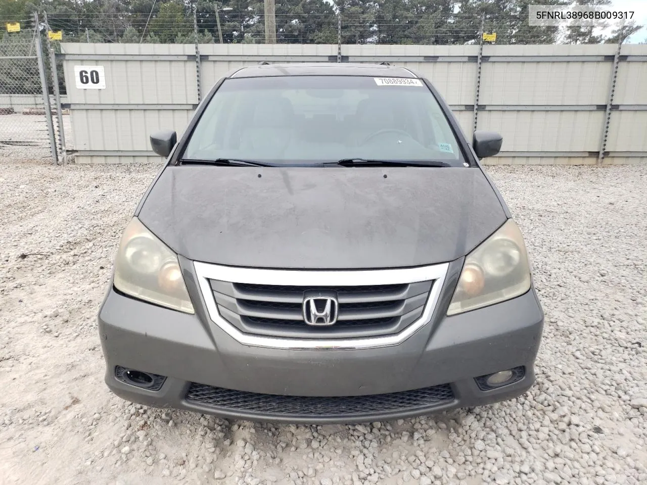 2008 Honda Odyssey Touring VIN: 5FNRL38968B009317 Lot: 70889934