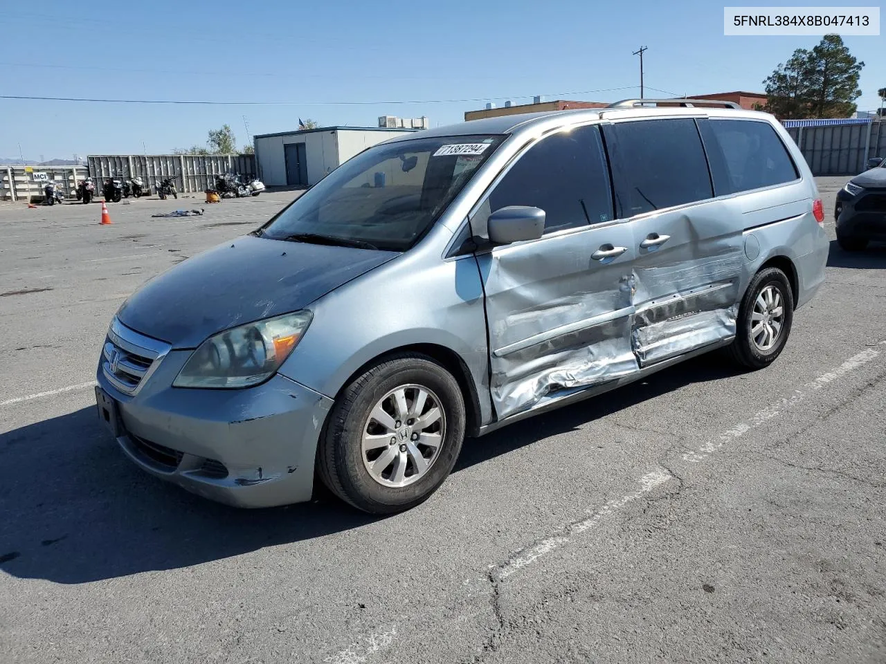 2008 Honda Odyssey Ex VIN: 5FNRL384X8B047413 Lot: 71387294