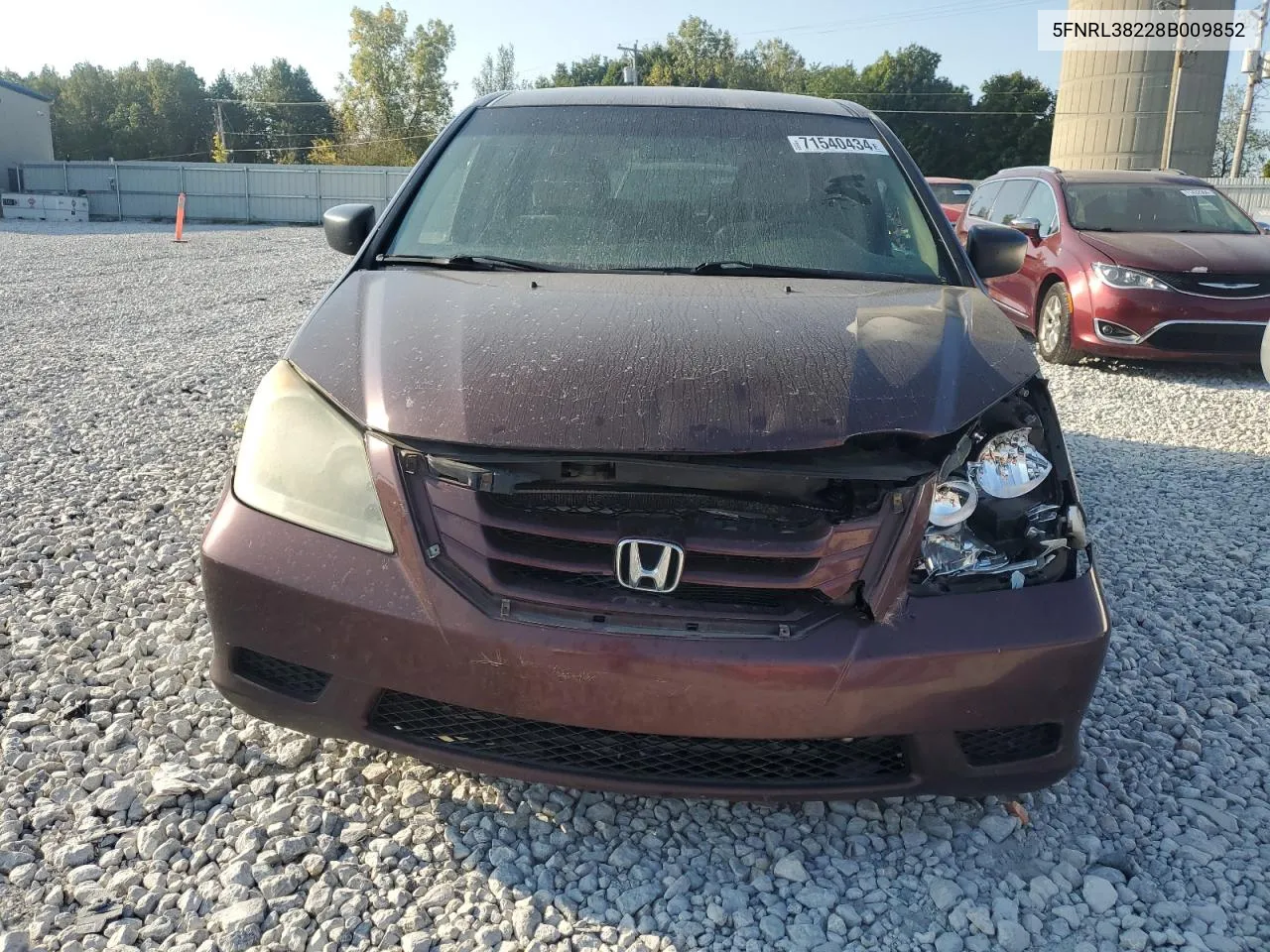 2008 Honda Odyssey Lx VIN: 5FNRL38228B009852 Lot: 71540434