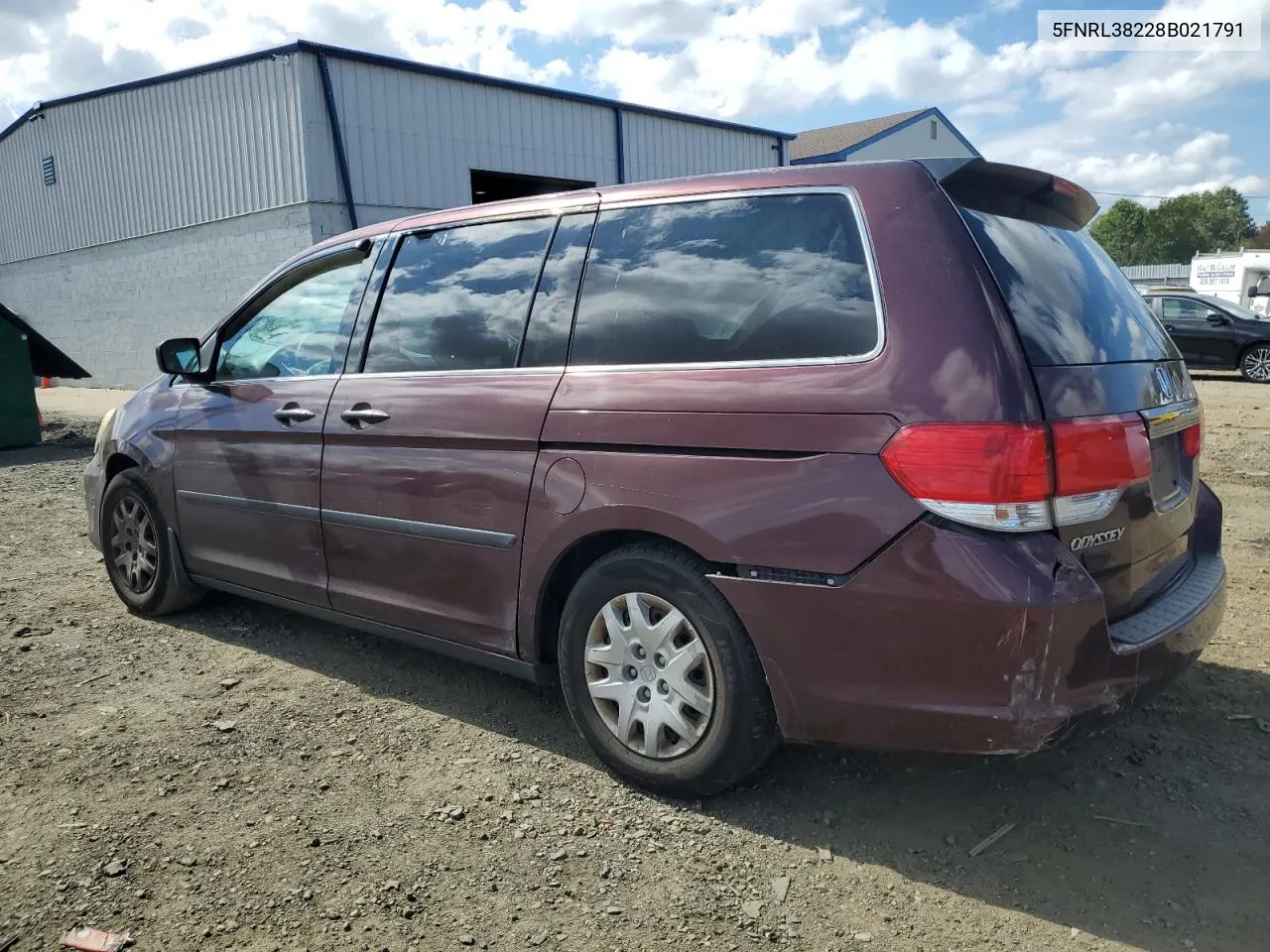 2008 Honda Odyssey Lx VIN: 5FNRL38228B021791 Lot: 71795364