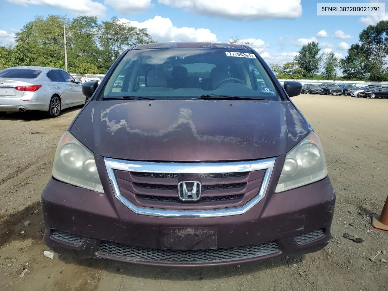 2008 Honda Odyssey Lx VIN: 5FNRL38228B021791 Lot: 71795364