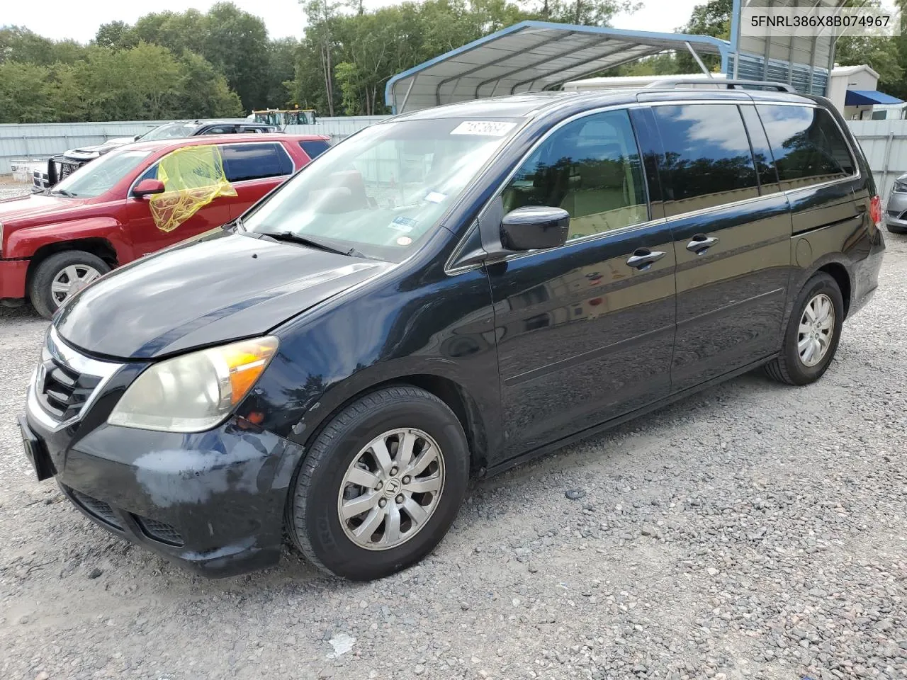 2008 Honda Odyssey Exl VIN: 5FNRL386X8B074967 Lot: 71873684