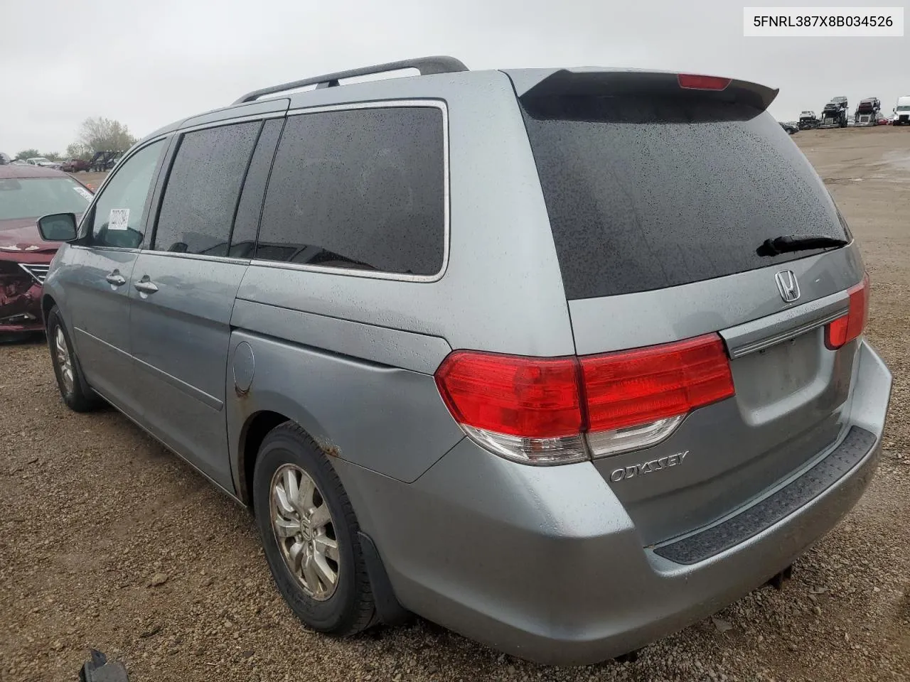 2008 Honda Odyssey Exl VIN: 5FNRL387X8B034526 Lot: 72371794