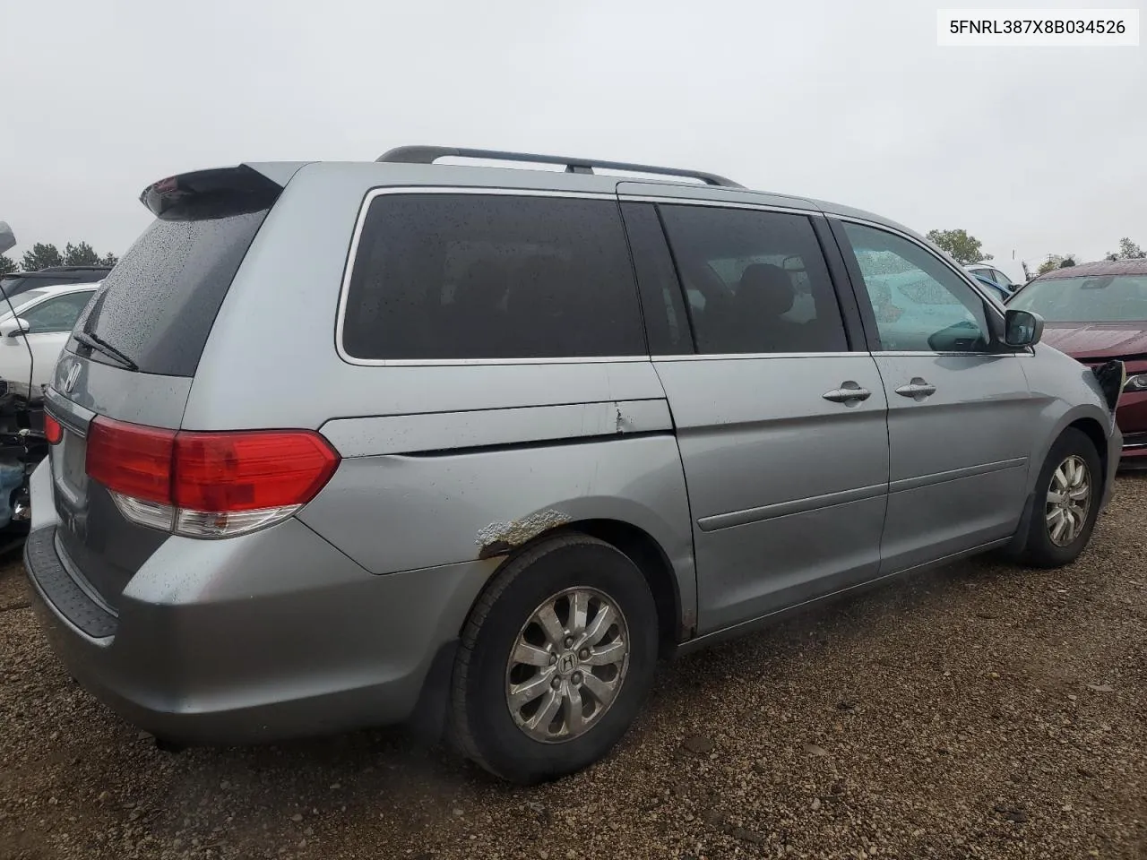 2008 Honda Odyssey Exl VIN: 5FNRL387X8B034526 Lot: 72371794