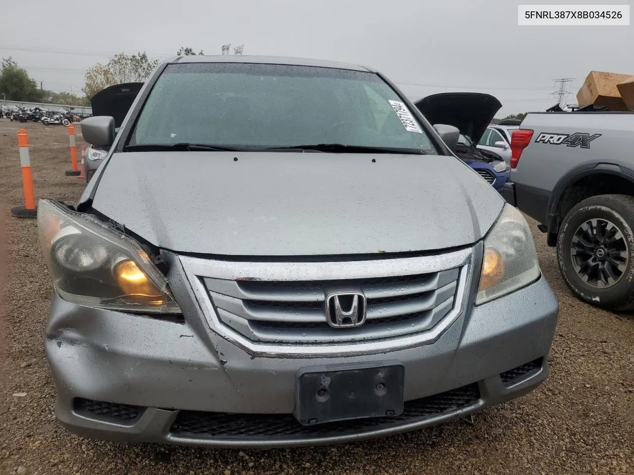 2008 Honda Odyssey Exl VIN: 5FNRL387X8B034526 Lot: 72371794