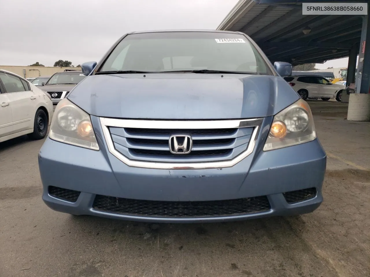 2008 Honda Odyssey Exl VIN: 5FNRL38638B058660 Lot: 72434284