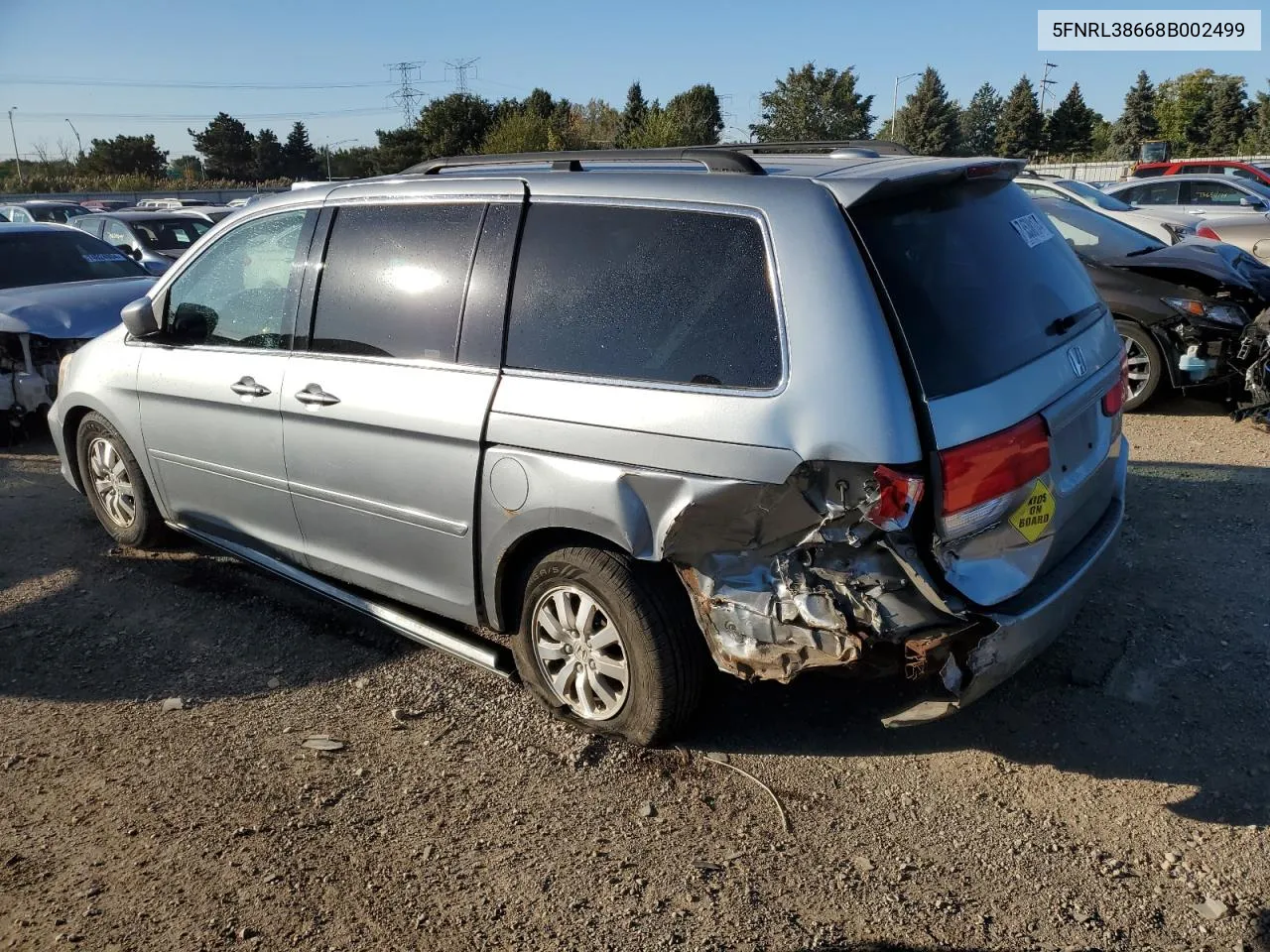 2008 Honda Odyssey Exl VIN: 5FNRL38668B002499 Lot: 73538174