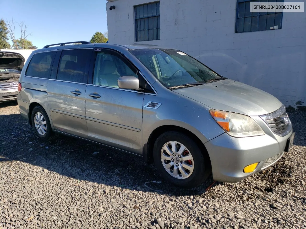 2008 Honda Odyssey Ex VIN: 5FNRL38438B027164 Lot: 75435624