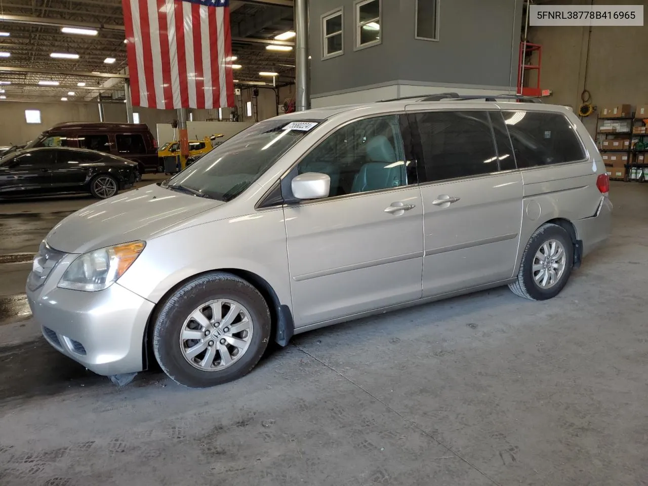 2008 Honda Odyssey Exl VIN: 5FNRL38778B416965 Lot: 75580224