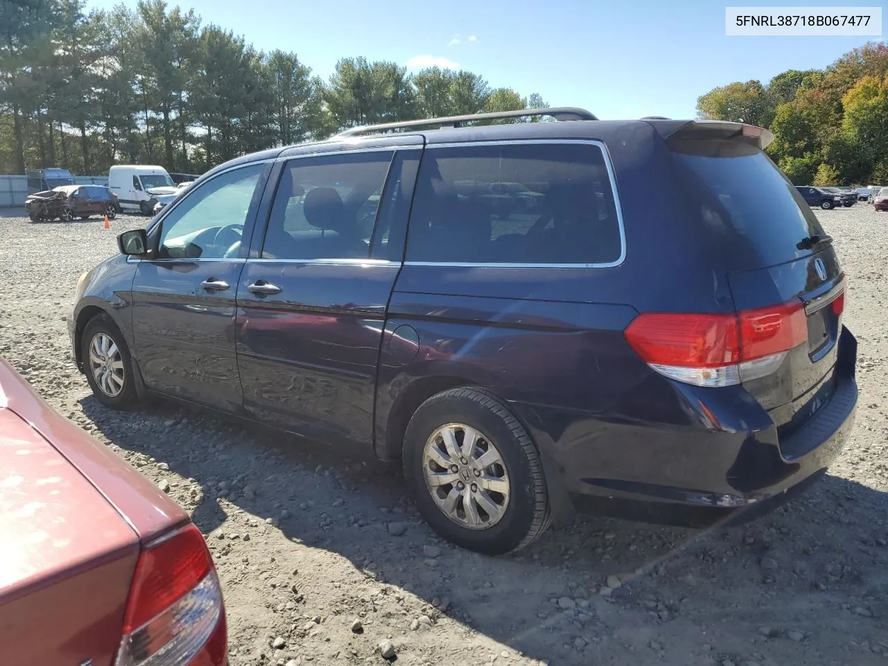 2008 Honda Odyssey Exl VIN: 5FNRL38718B067477 Lot: 75623914