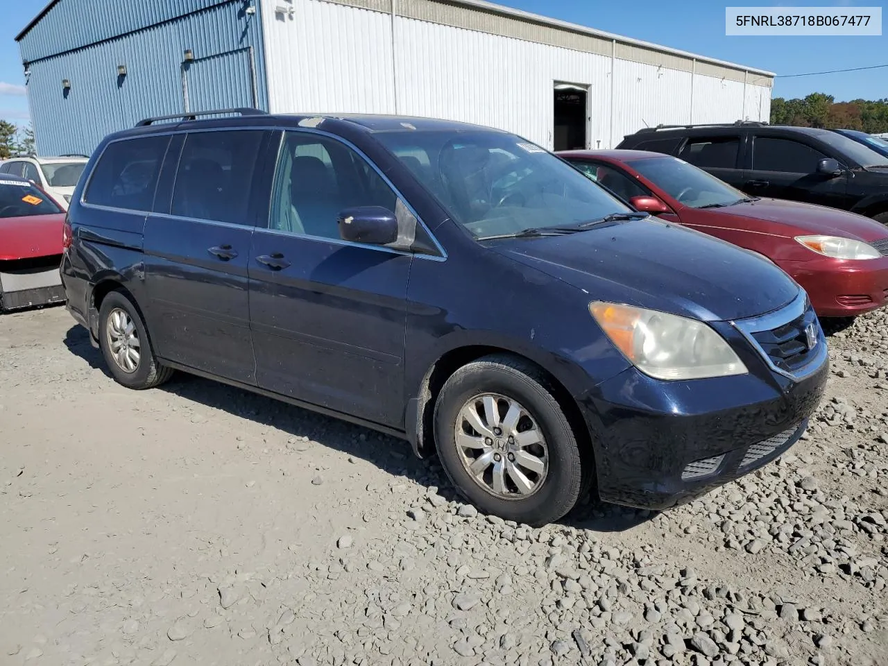 2008 Honda Odyssey Exl VIN: 5FNRL38718B067477 Lot: 75623914