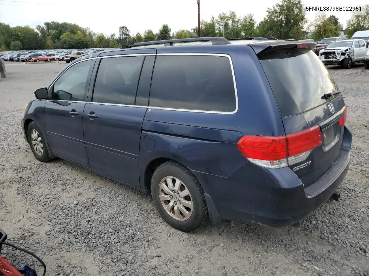 2008 Honda Odyssey Exl VIN: 5FNRL38798B022951 Lot: 75770604