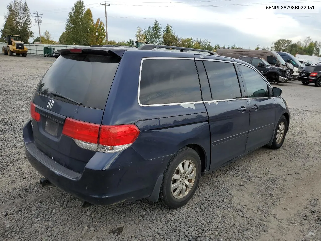 2008 Honda Odyssey Exl VIN: 5FNRL38798B022951 Lot: 75770604