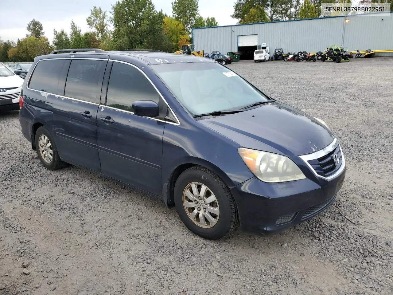 2008 Honda Odyssey Exl VIN: 5FNRL38798B022951 Lot: 75770604