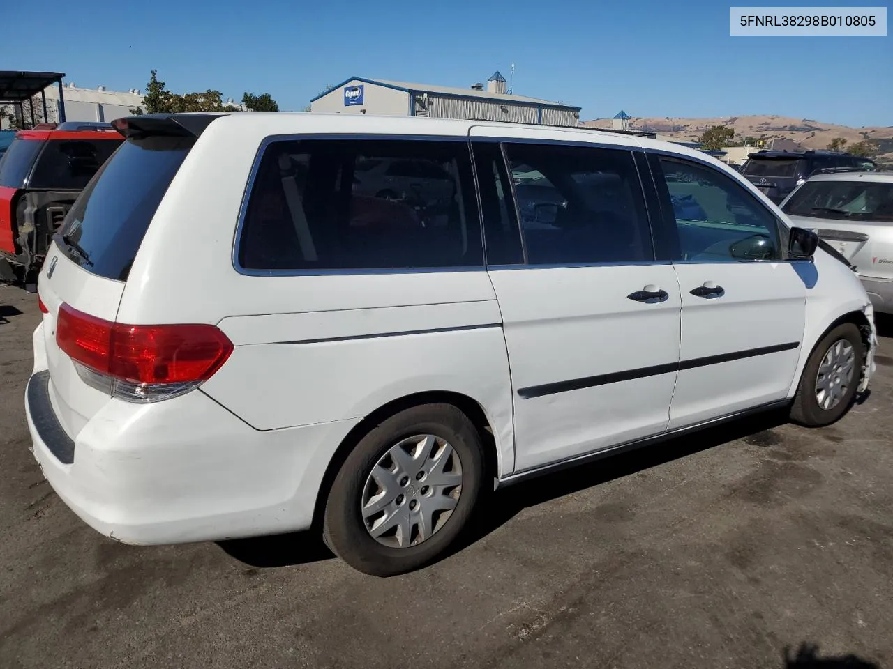 2008 Honda Odyssey Lx VIN: 5FNRL38298B010805 Lot: 76138204