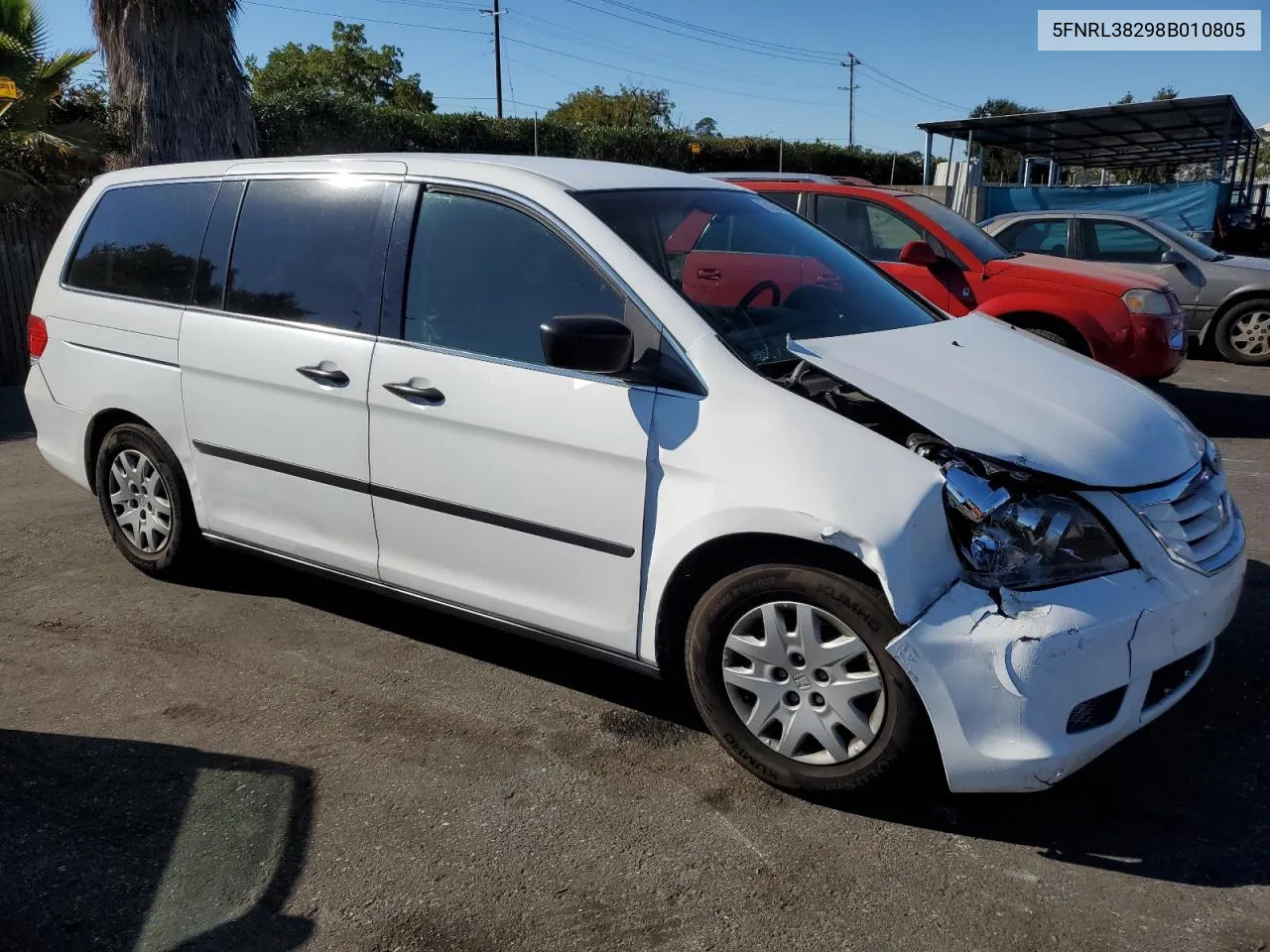 2008 Honda Odyssey Lx VIN: 5FNRL38298B010805 Lot: 76138204