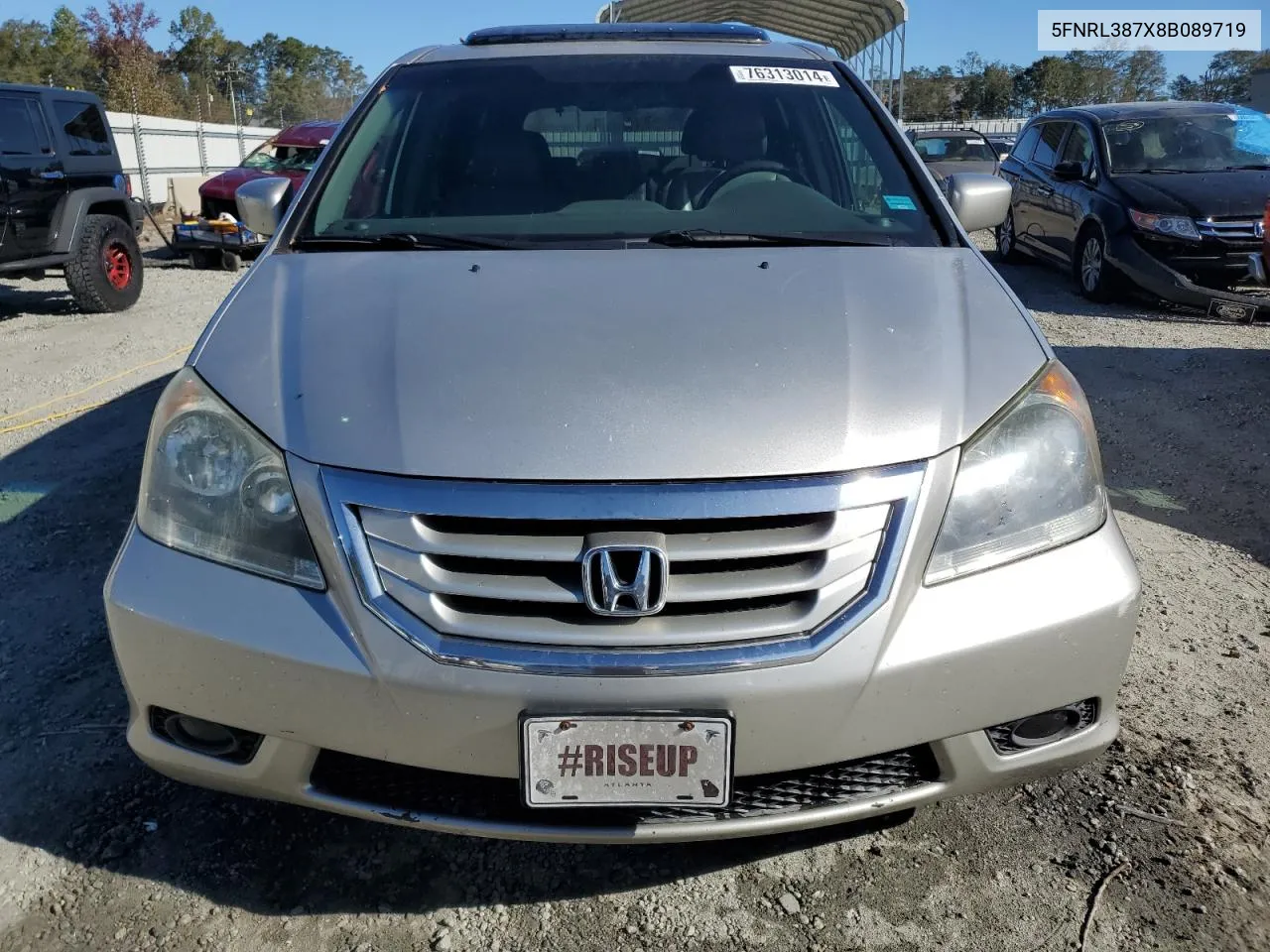 2008 Honda Odyssey Exl VIN: 5FNRL387X8B089719 Lot: 76313014