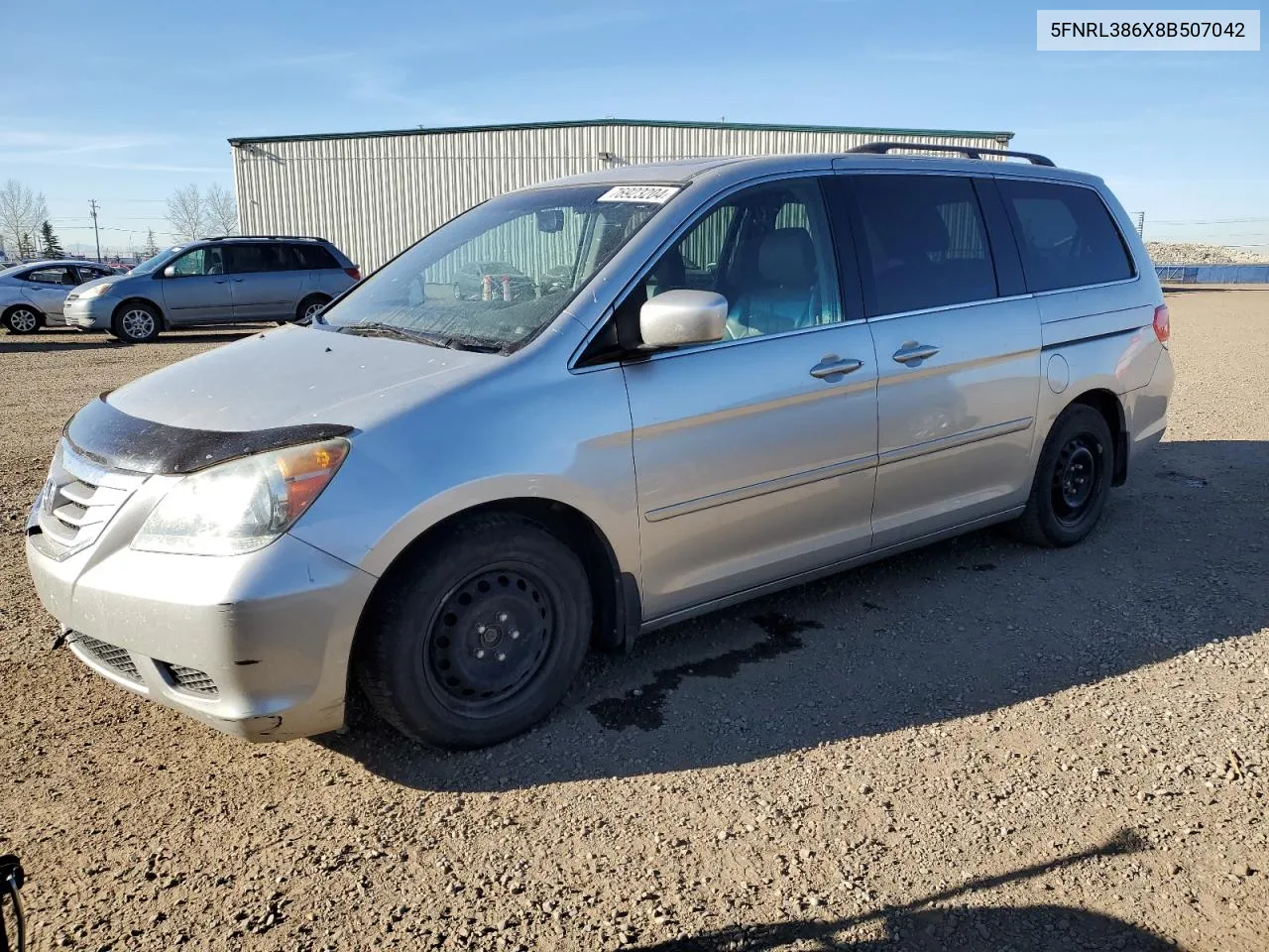 2008 Honda Odyssey Exl VIN: 5FNRL386X8B507042 Lot: 76923204