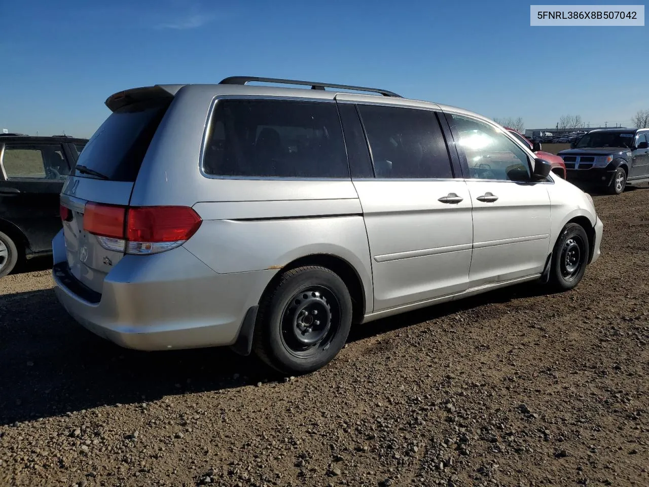 2008 Honda Odyssey Exl VIN: 5FNRL386X8B507042 Lot: 76923204