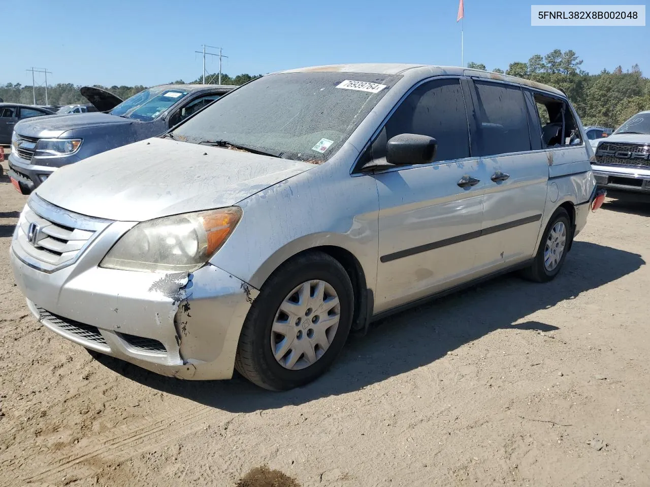 2008 Honda Odyssey Lx VIN: 5FNRL382X8B002048 Lot: 76939764