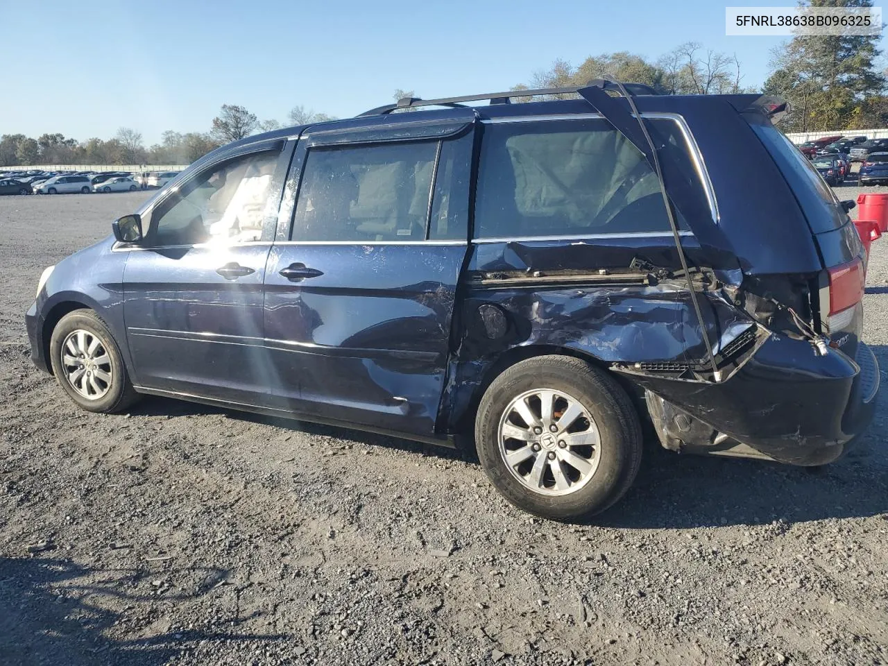 2008 Honda Odyssey Exl VIN: 5FNRL38638B096325 Lot: 76996044