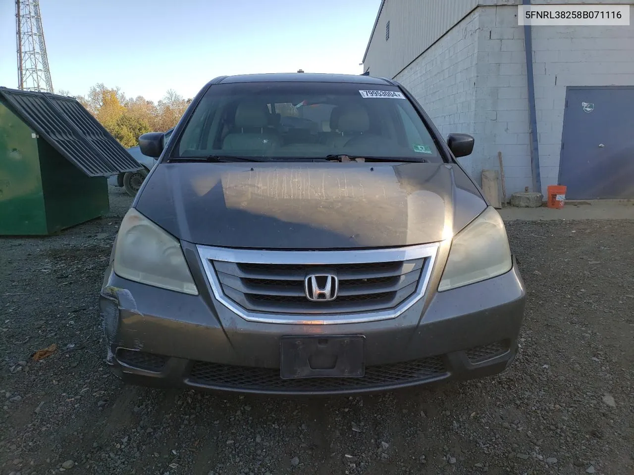 2008 Honda Odyssey Lx VIN: 5FNRL38258B071116 Lot: 79953004