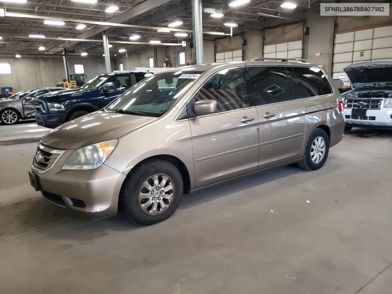 2008 Honda Odyssey Exl VIN: 5FNRL38678B407982 Lot: 80135254