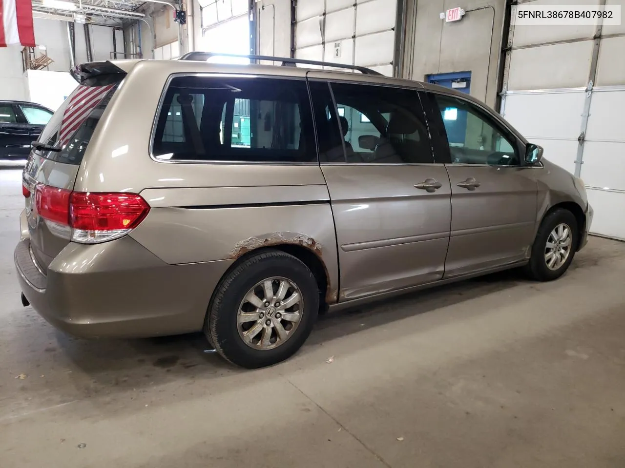 2008 Honda Odyssey Exl VIN: 5FNRL38678B407982 Lot: 80135254