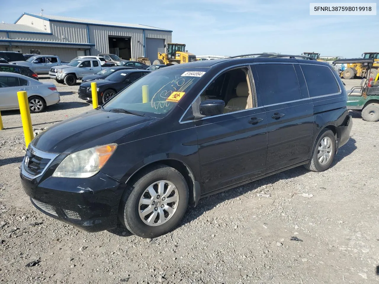 2009 Honda Odyssey Exl VIN: 5FNRL38759B019918 Lot: 51644994