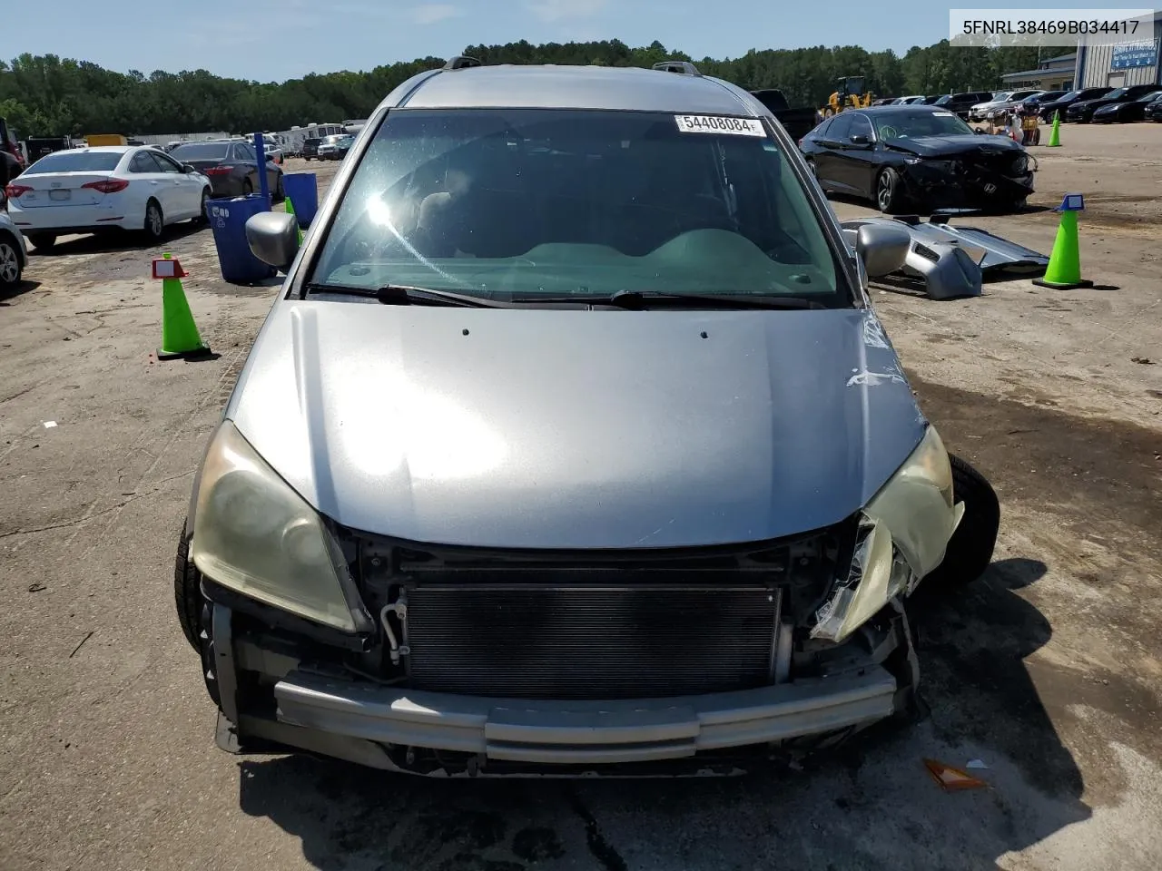 2009 Honda Odyssey Ex VIN: 5FNRL38469B034417 Lot: 54408084