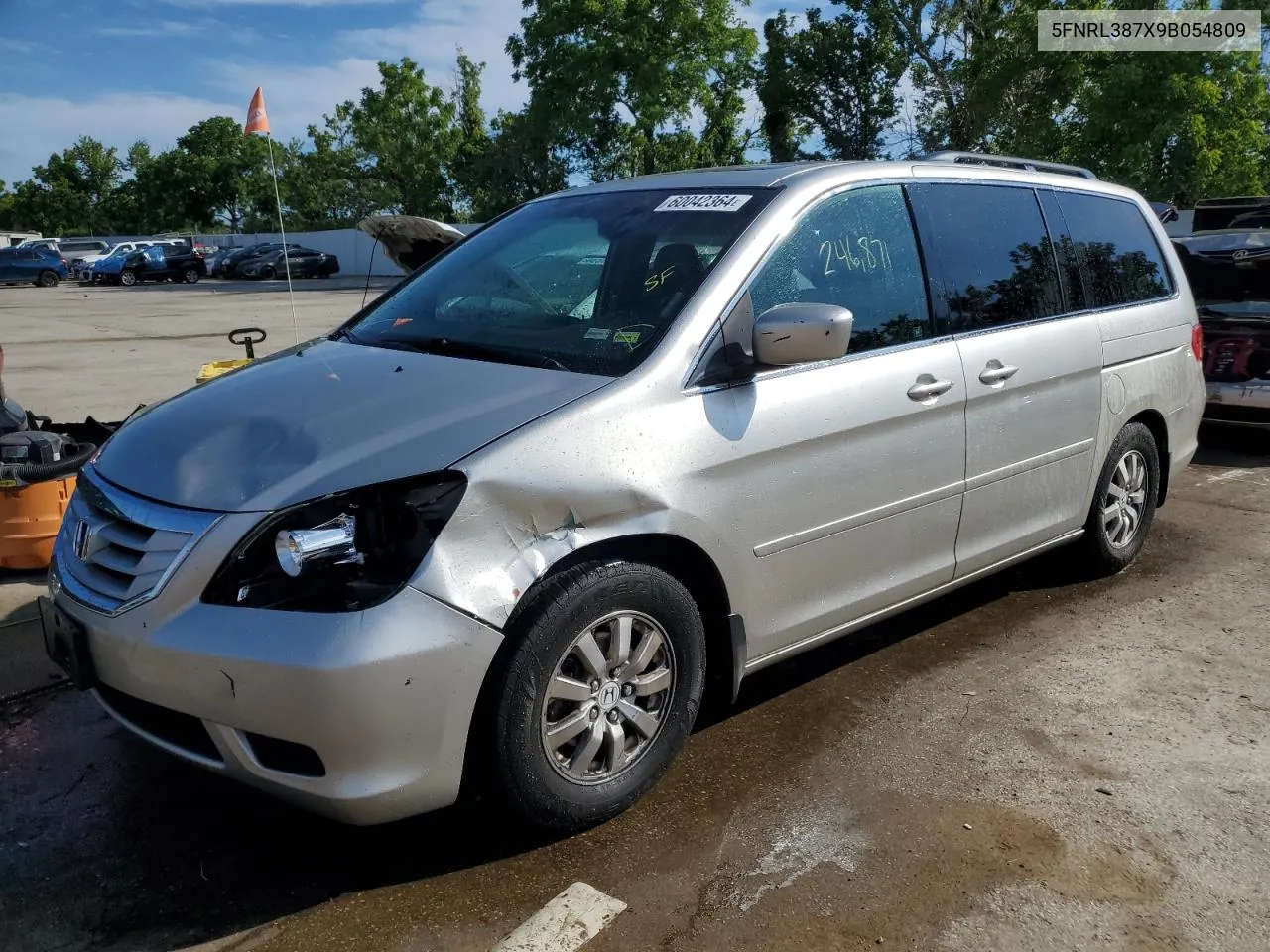 2009 Honda Odyssey Exl VIN: 5FNRL387X9B054809 Lot: 60042364