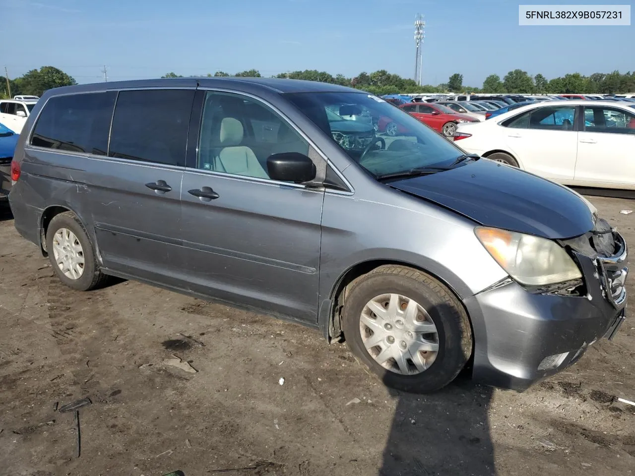 2009 Honda Odyssey Lx VIN: 5FNRL382X9B057231 Lot: 65614154