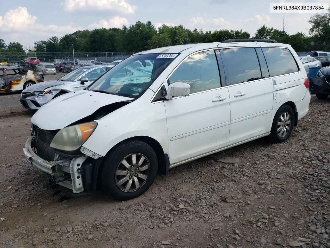 5FNRL384X9B037854 2009 Honda Odyssey Ex