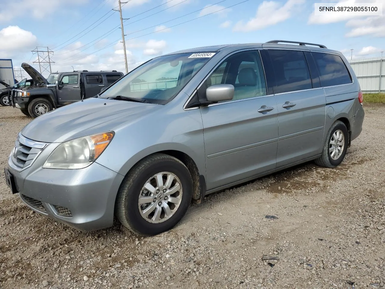 2009 Honda Odyssey Exl VIN: 5FNRL38729B055100 Lot: 65849554