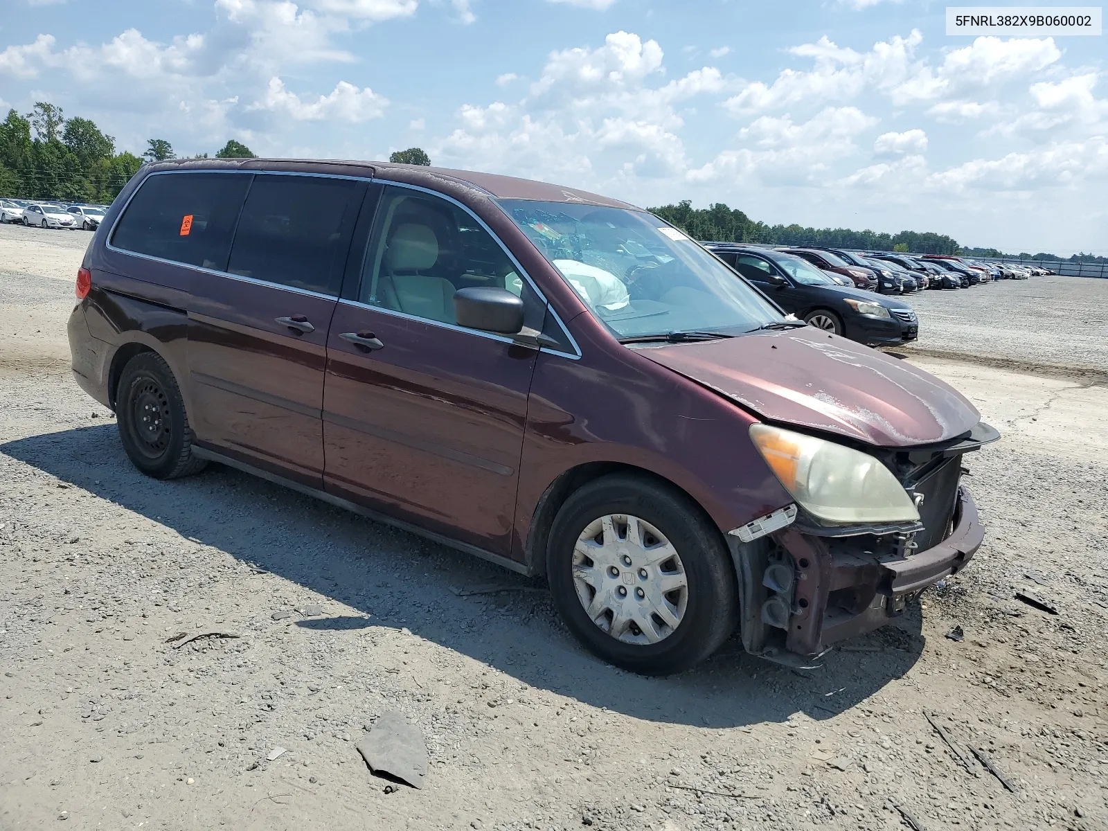 2009 Honda Odyssey Lx VIN: 5FNRL382X9B060002 Lot: 67745094