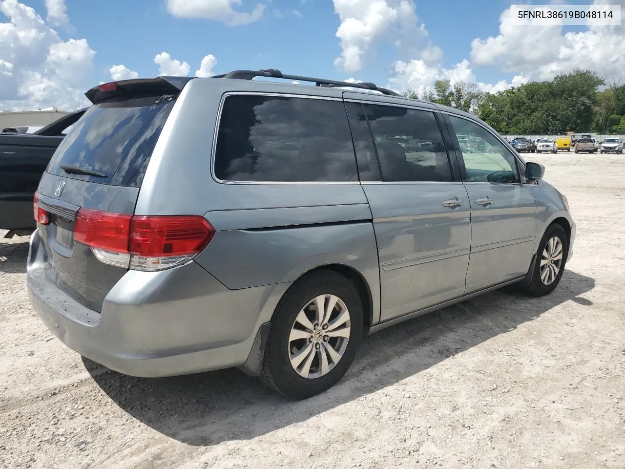 2009 Honda Odyssey Exl VIN: 5FNRL38619B048114 Lot: 69767494