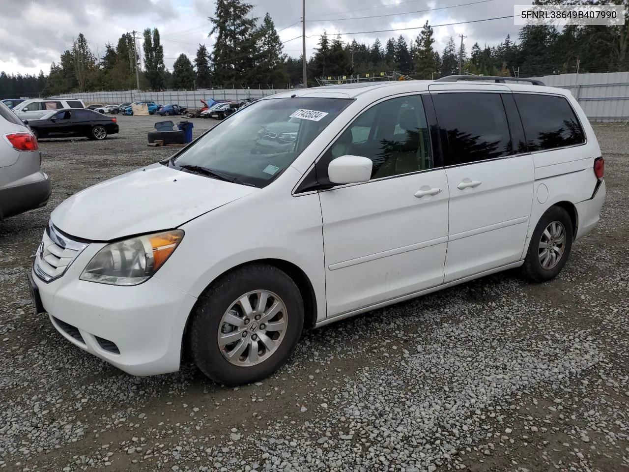 2009 Honda Odyssey Exl VIN: 5FNRL38649B407990 Lot: 71435034