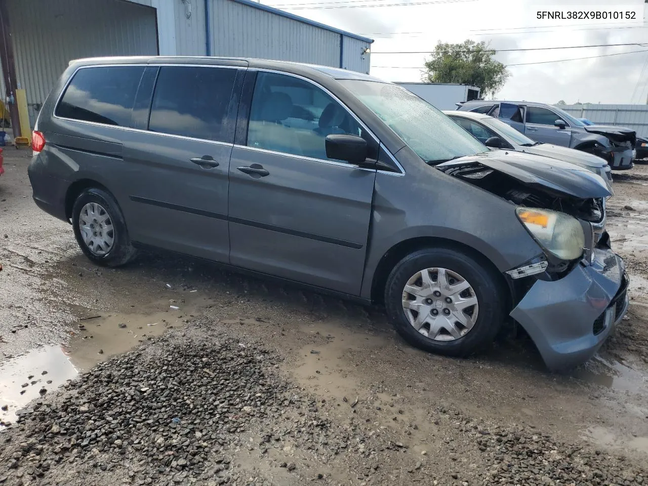 2009 Honda Odyssey Lx VIN: 5FNRL382X9B010152 Lot: 72197004