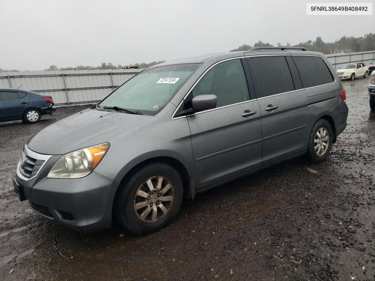 2009 Honda Odyssey Exl VIN: 5FNRL38649B408492 Lot: 72247124