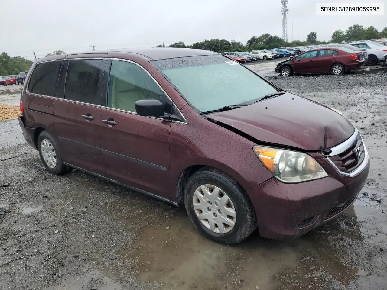 2009 Honda Odyssey Lx VIN: 5FNRL38289B059995 Lot: 72813014