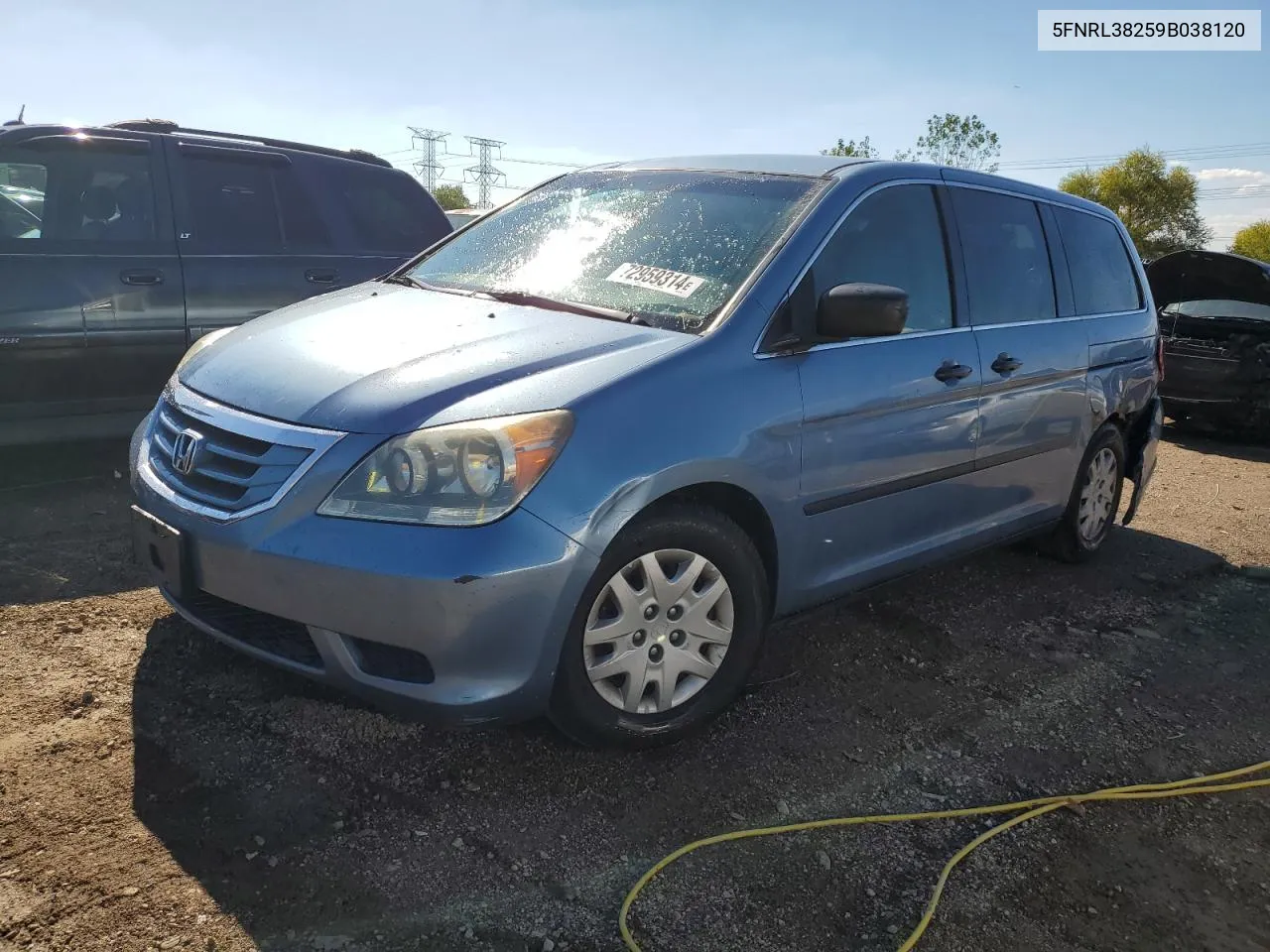 5FNRL38259B038120 2009 Honda Odyssey Lx