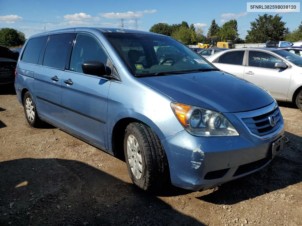 2009 Honda Odyssey Lx VIN: 5FNRL38259B038120 Lot: 72959314