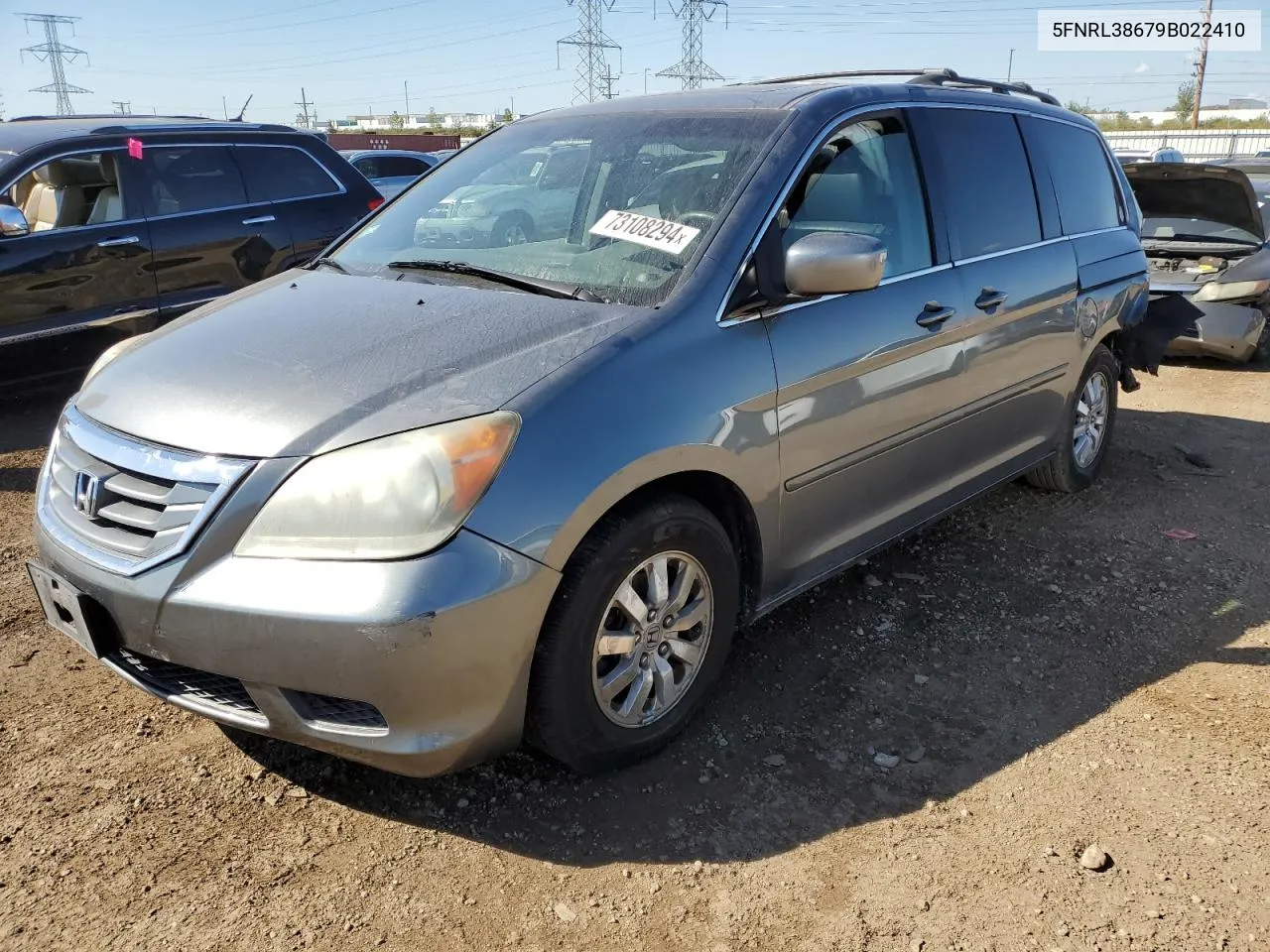 2009 Honda Odyssey Exl VIN: 5FNRL38679B022410 Lot: 73108294