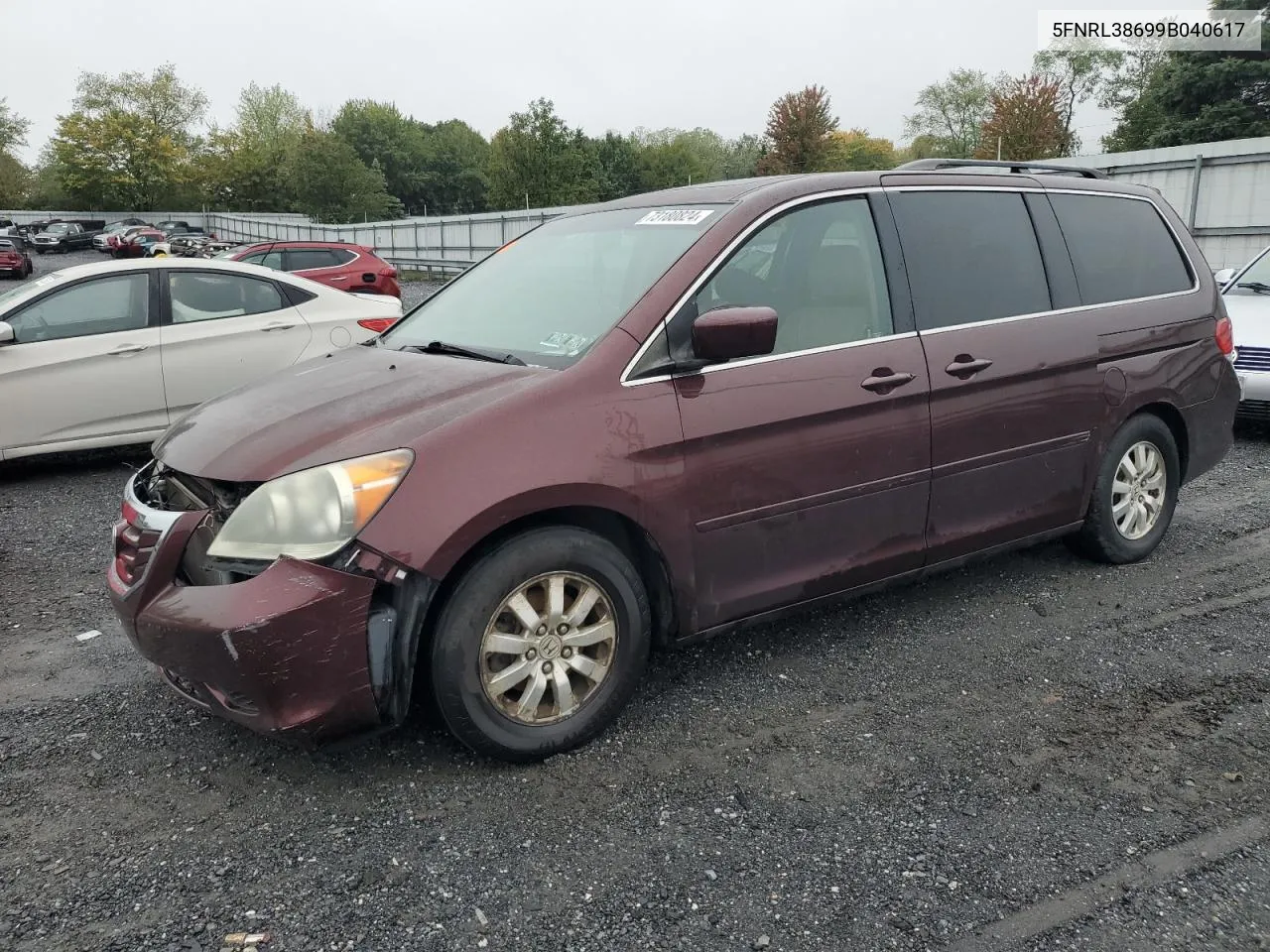 2009 Honda Odyssey Exl VIN: 5FNRL38699B040617 Lot: 73180824