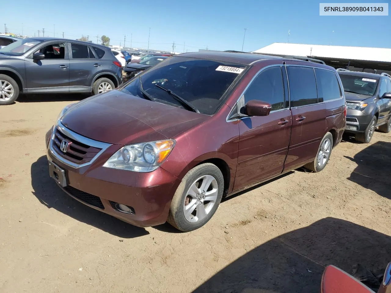 2009 Honda Odyssey Touring VIN: 5FNRL38909B041343 Lot: 73218884